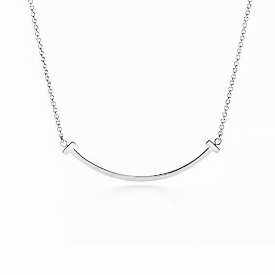 Smile Pendant Necklace in Gold-Tone front product view