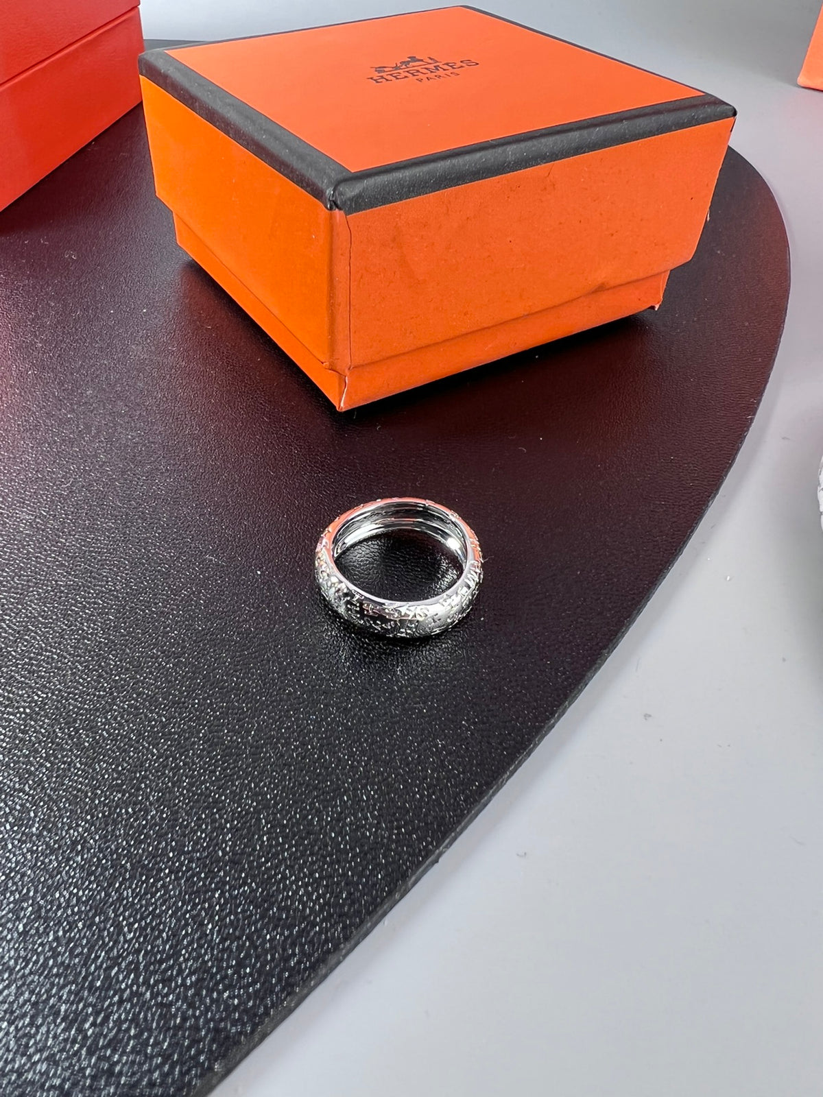 Horse Statement Ring in Polished Metal-Tone – Design 001 side detail