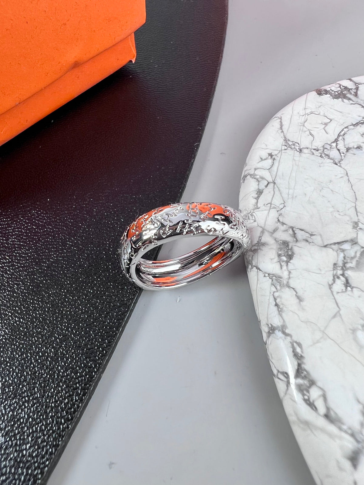 Horse Statement Ring in Polished Metal-Tone – Design 001 front product view