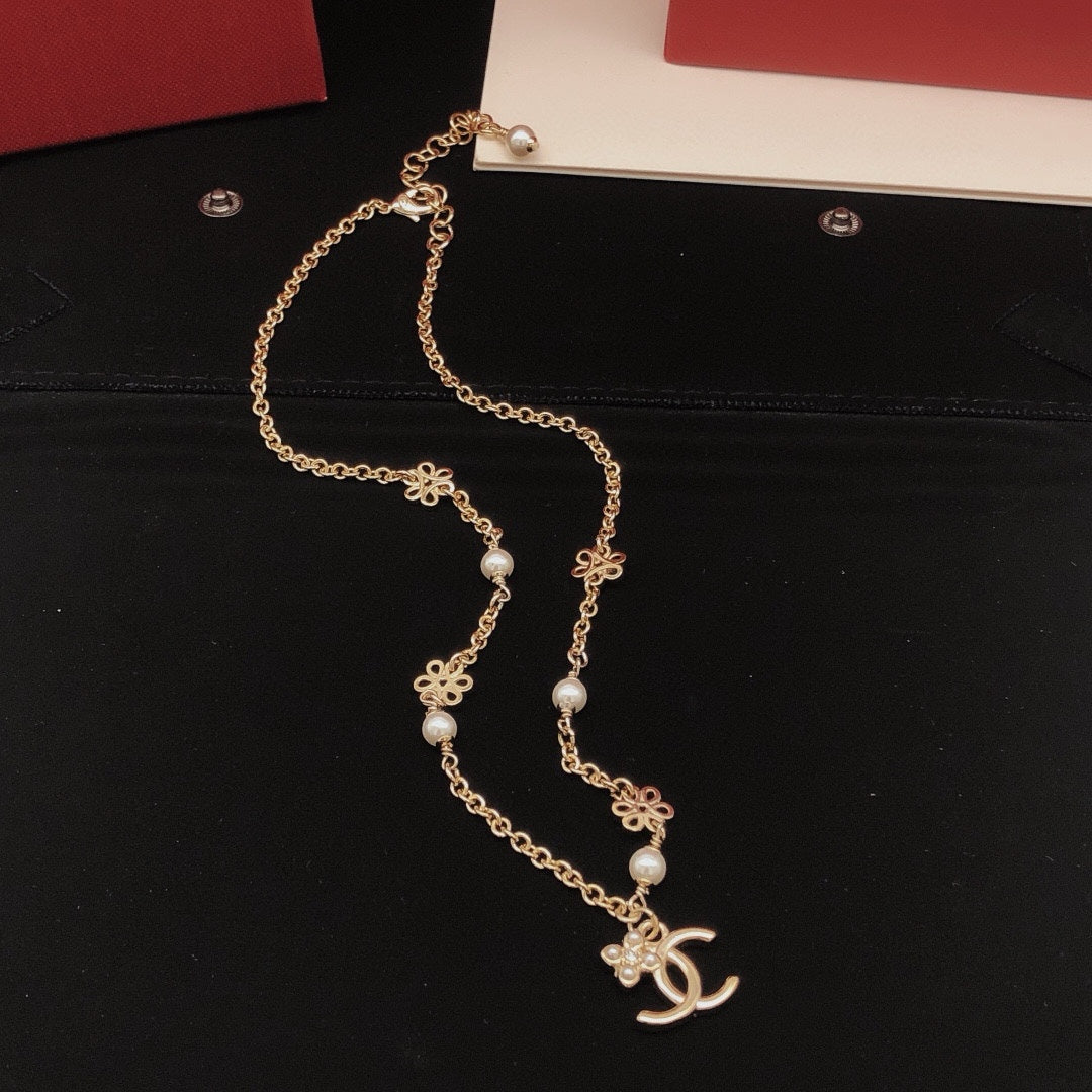 Camellia Pendant Necklace in Gold-Tone – Camellia Detail – Design 006 close-up detail