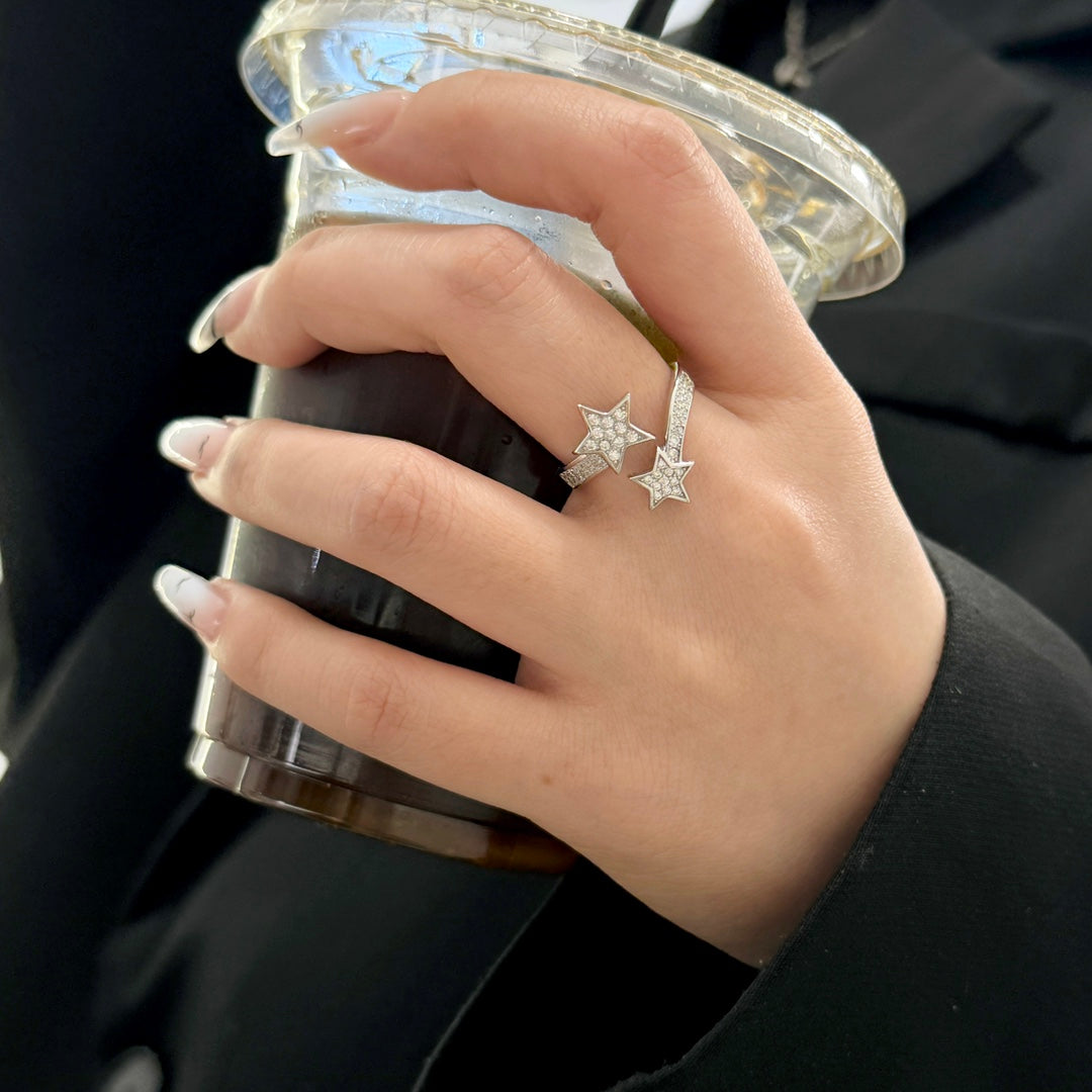 Star Statement Ring in Polished Metal-Tone main product view