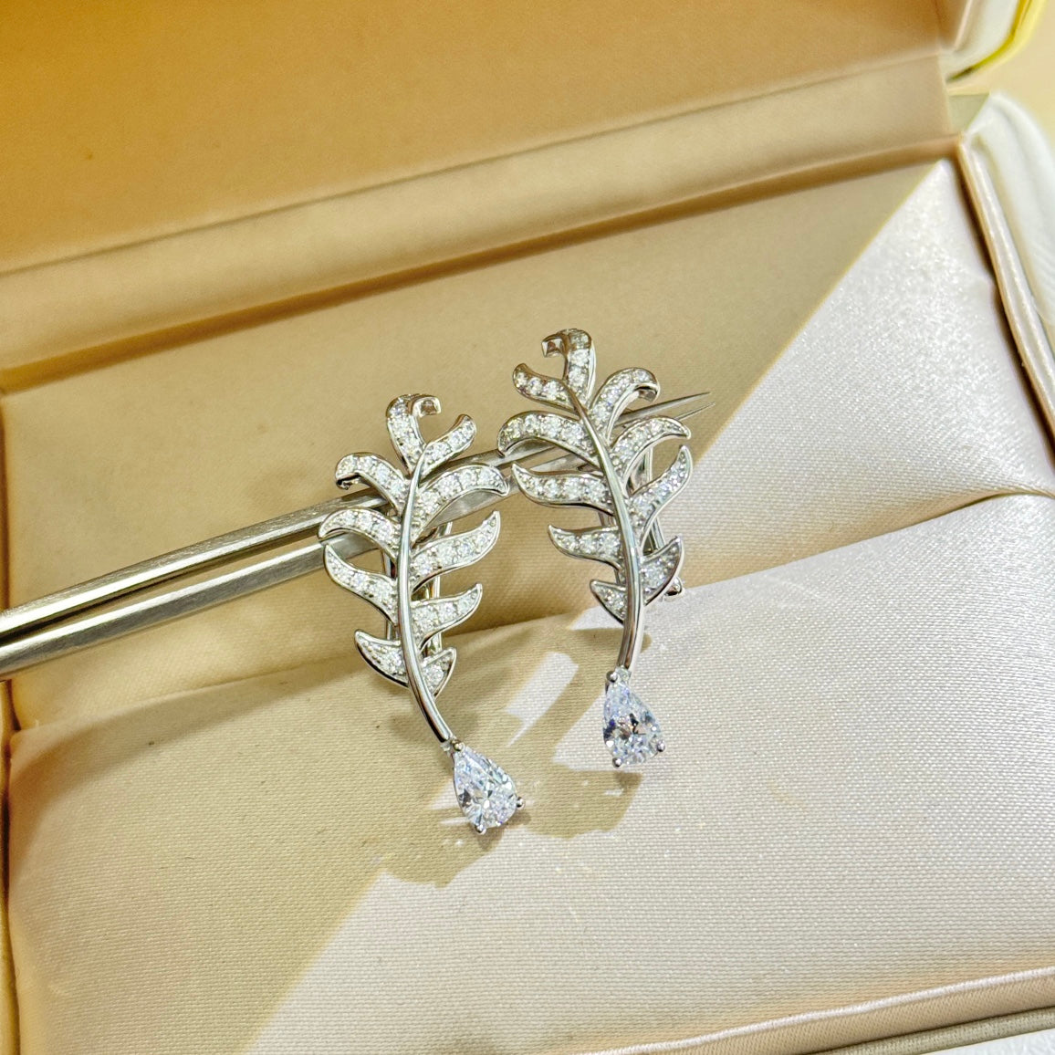 Signature Emblem Crystal-Accent Statement Earrings – Design 012 styled product view