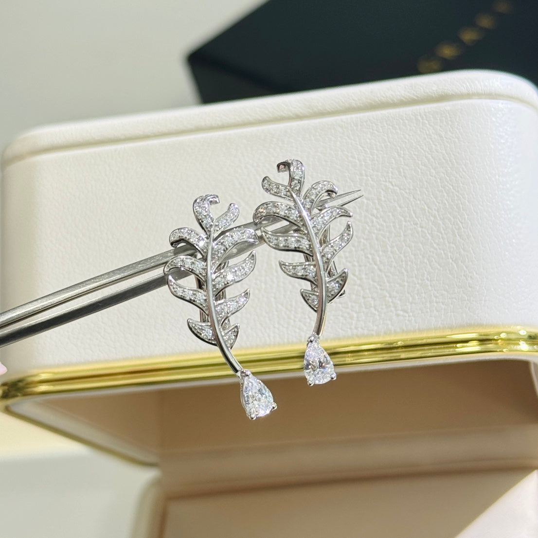 Signature Emblem Crystal-Accent Statement Earrings – Design 012 side detail