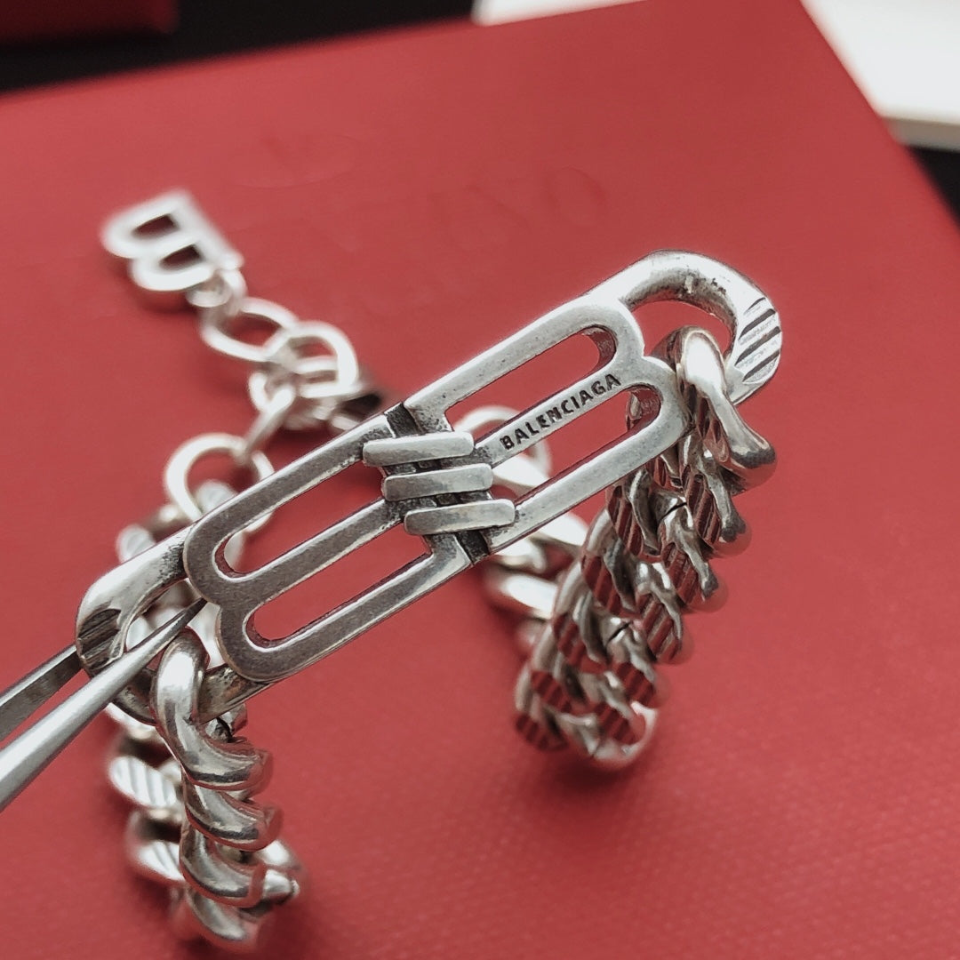 Geometric Emblem Bracelet in Gold-Tone detail view