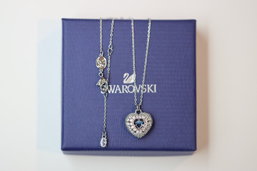 Heart Collarbone Necklace in Polished Metal-Tone front product view