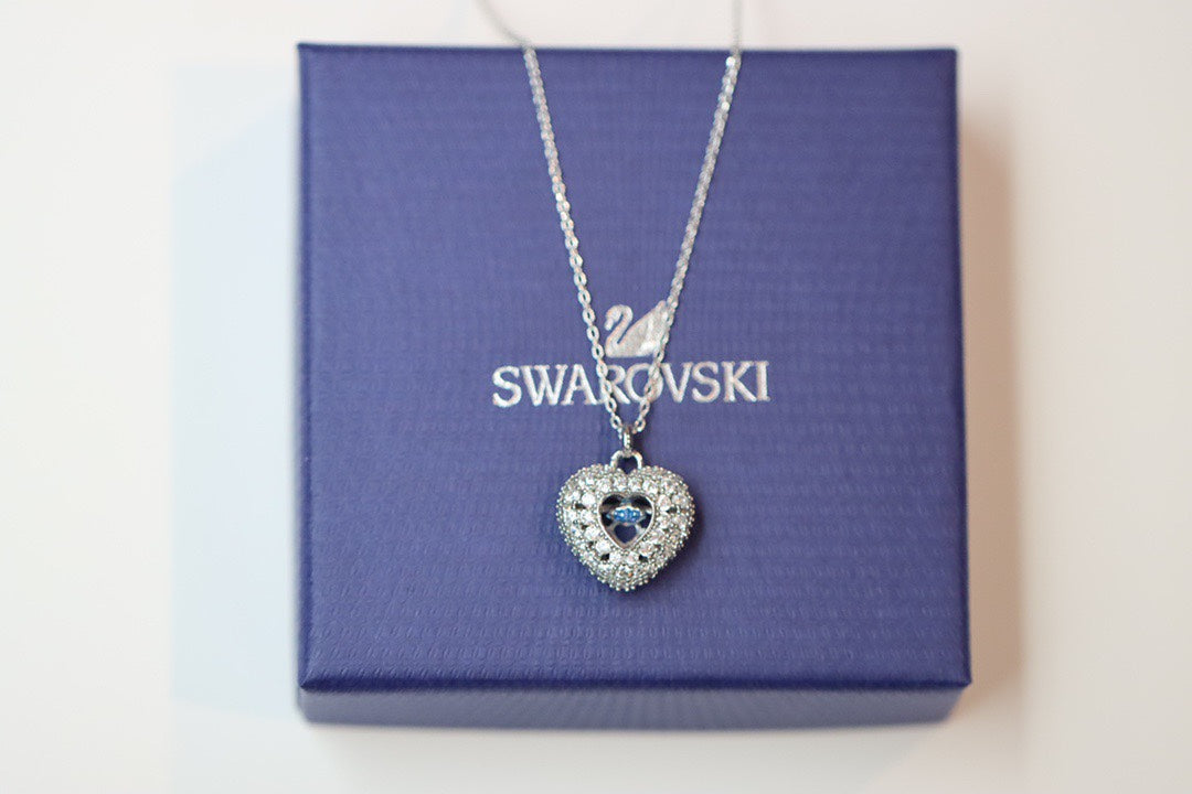 Heart Collarbone Necklace in Polished Metal-Tone main product view