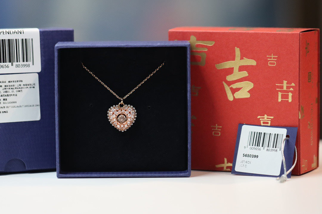 Heart Collarbone Necklace in Rose-Gold-Tone front product view