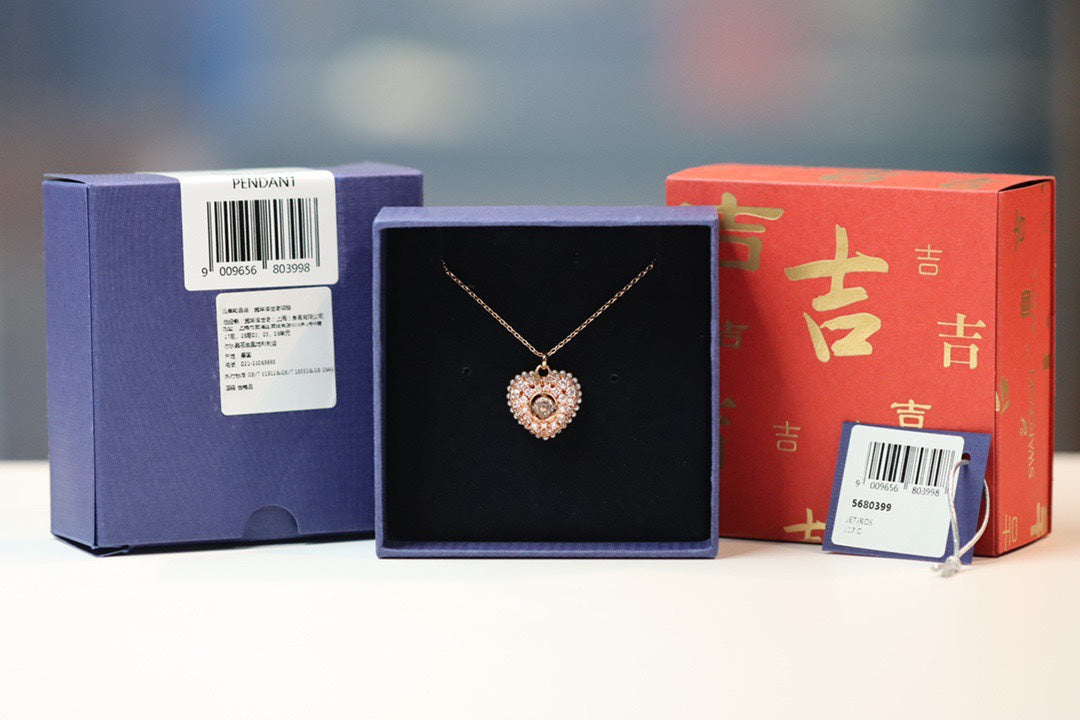 Heart Collarbone Necklace in Rose-Gold-Tone detail view
