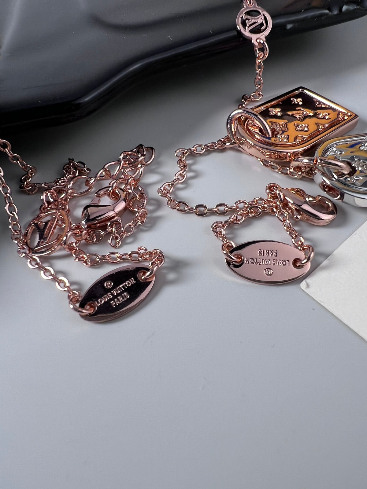Letter Emblem Bracelet in Polished Metal-Tone – Design 008 detail view