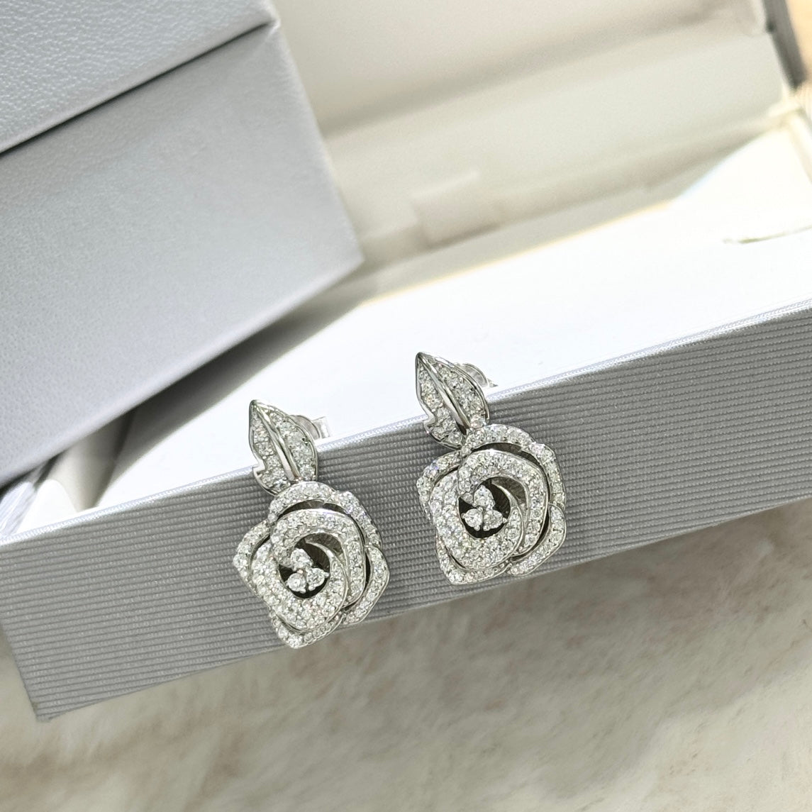 Signature Emblem Stud Earrings in Gold-Tone – Design 038 front product view