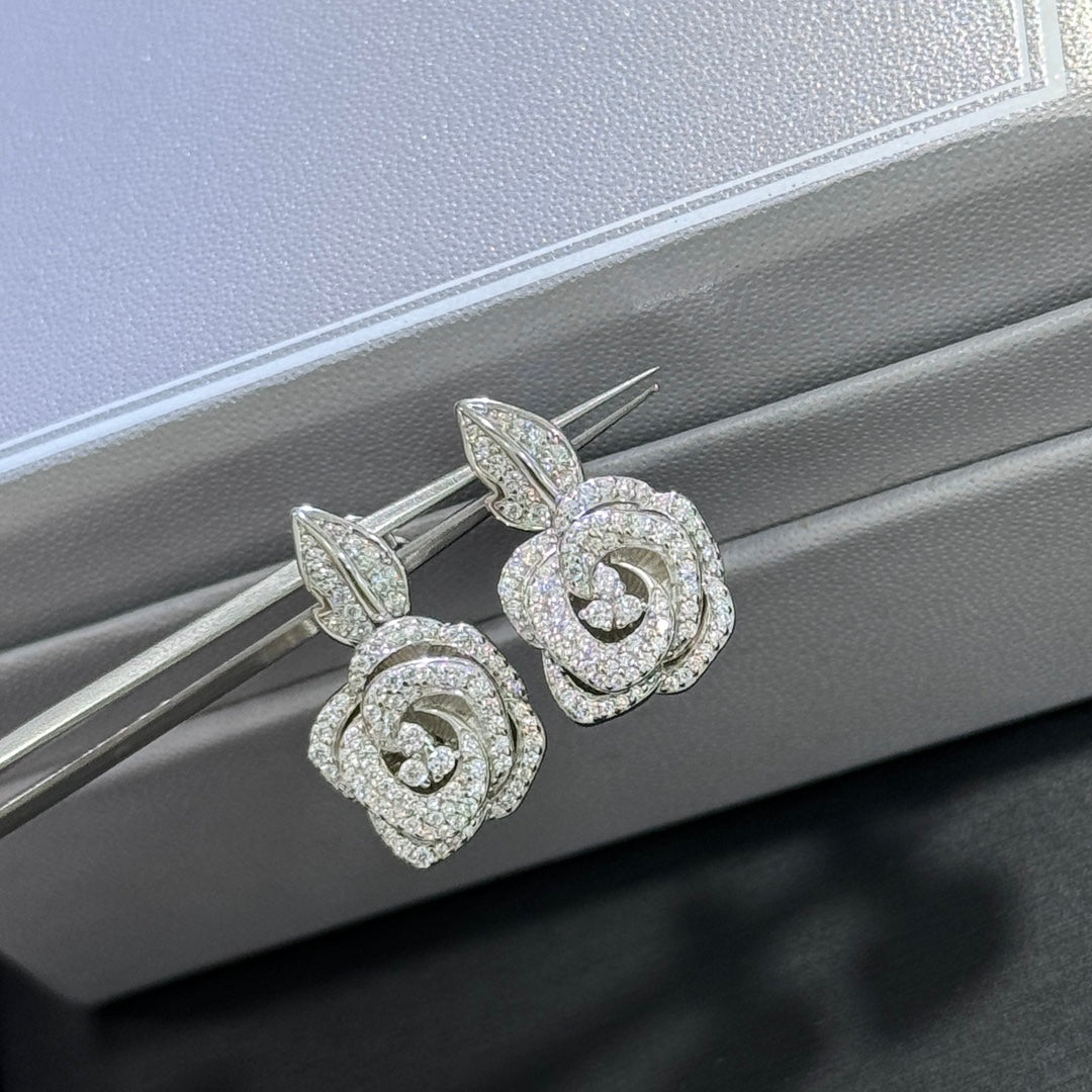 Signature Emblem Stud Earrings in Gold-Tone – Design 038 side detail