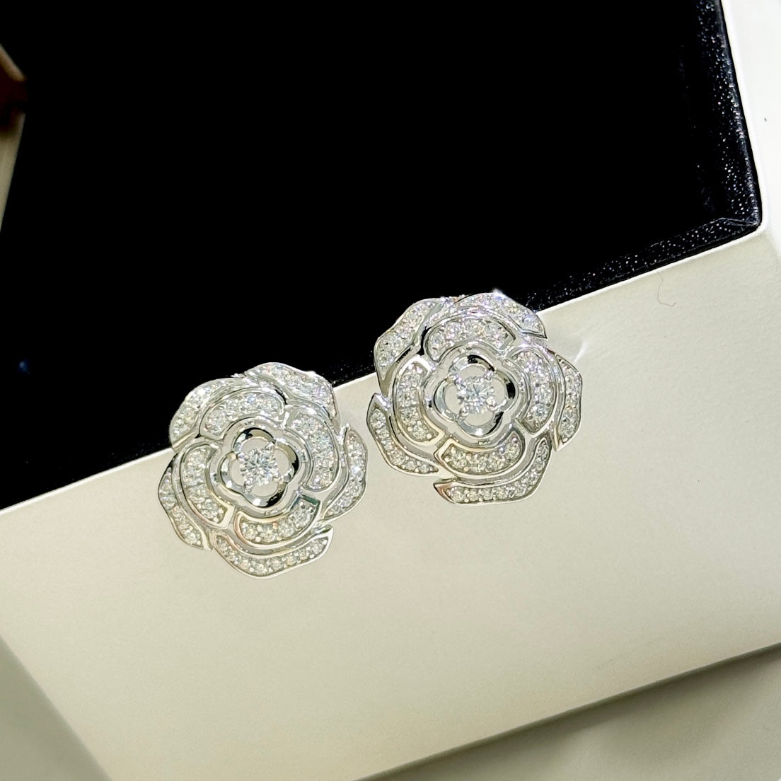 Camellia Jewelry Accessory in Gold-Tone – Camellia Detail – Design 004 front product view