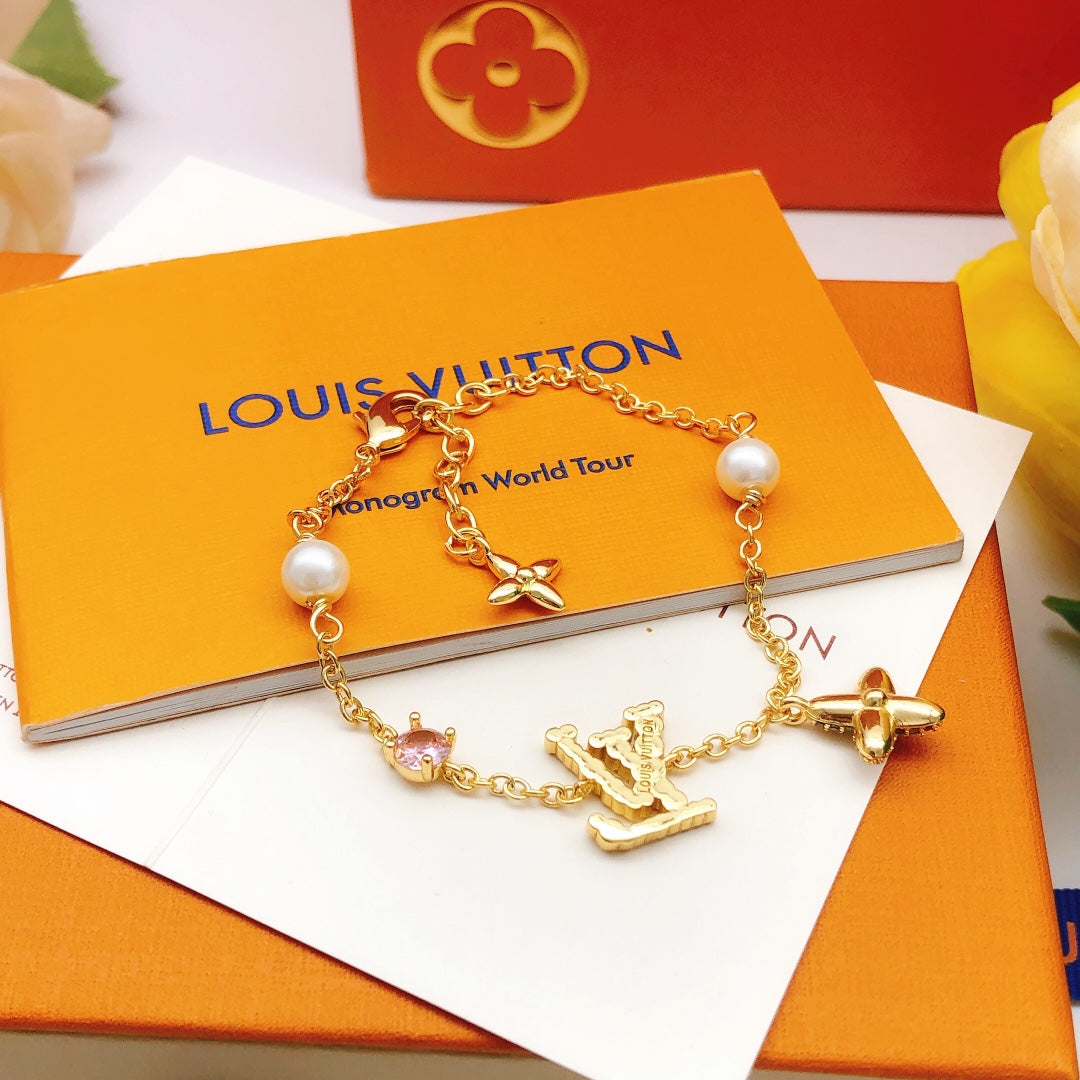 Geometric Emblem Bracelet in Gold-Tone – Design 020 front product view