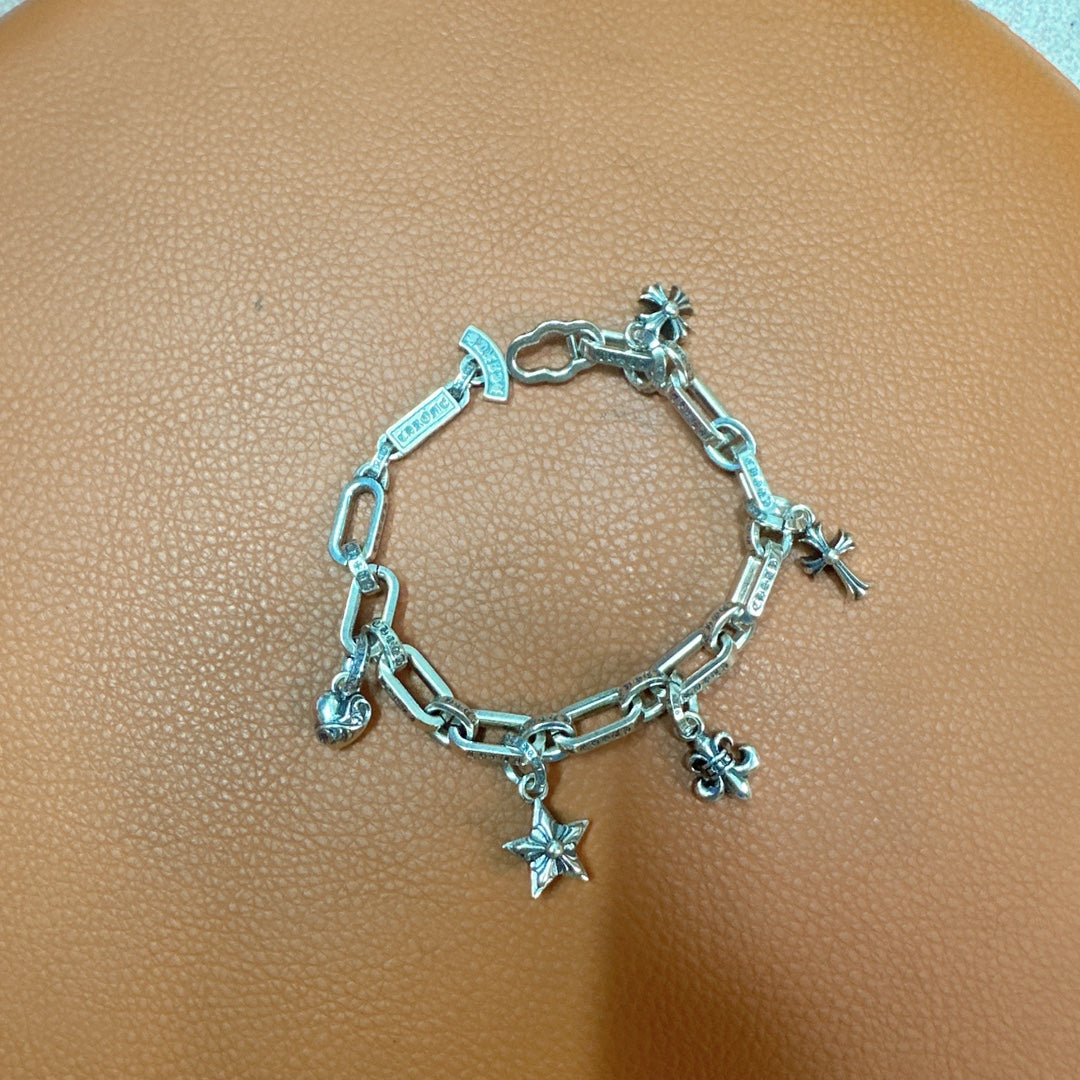 Gothic Emblem Statement Bracelet in Metal-Tone – Design 06 front product view