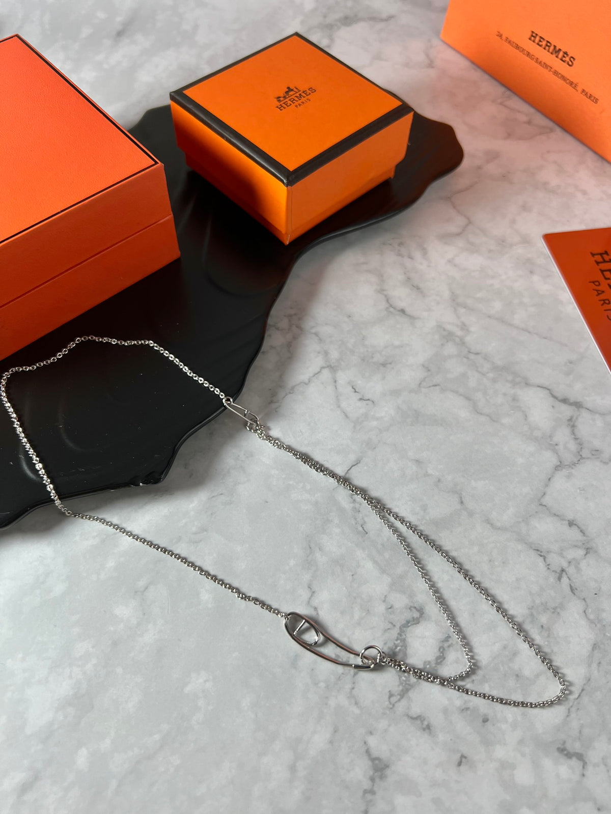 Horse Pendant Necklace in Polished Metal-Tone – Design 014 front product view