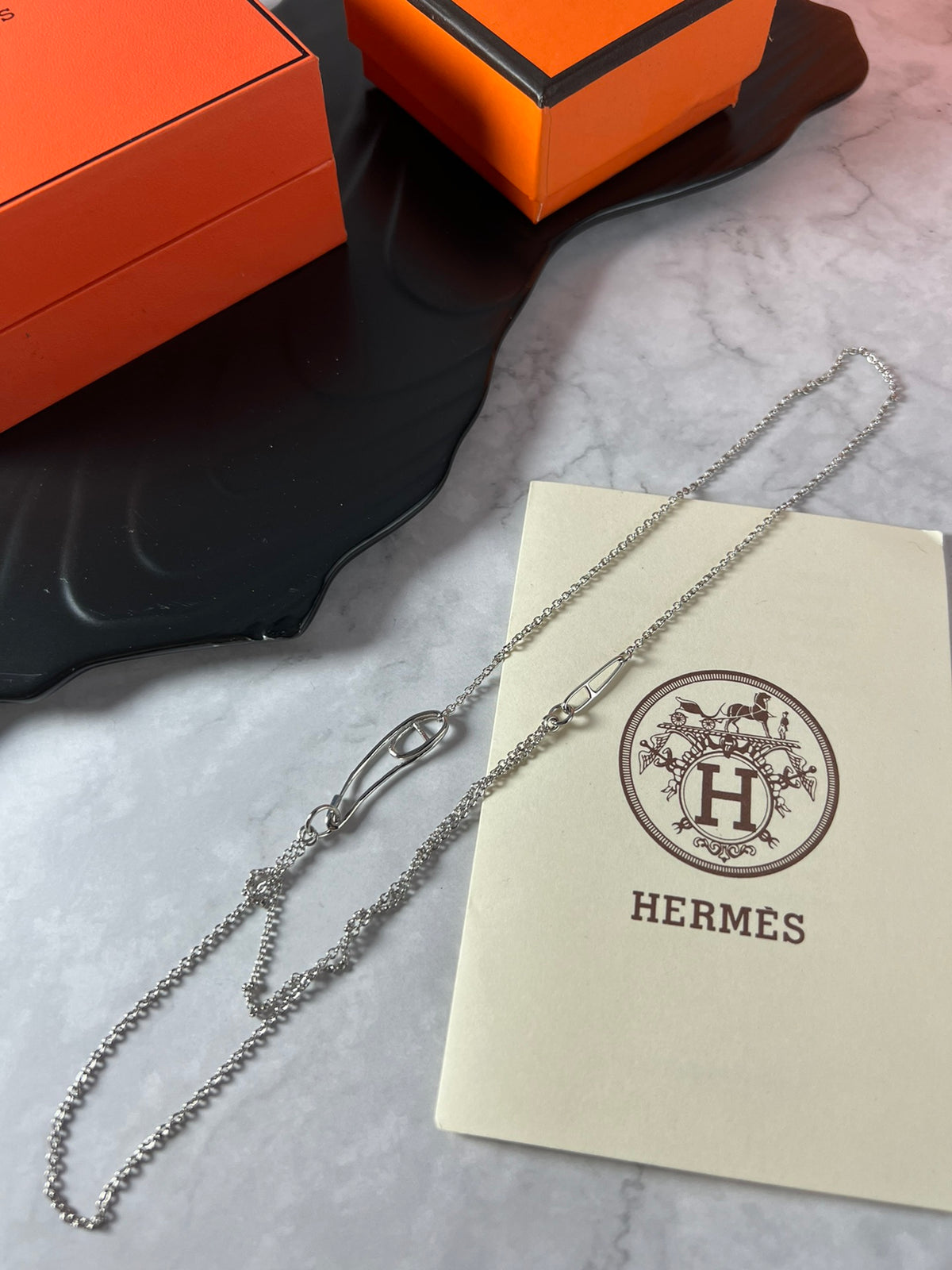 Horse Pendant Necklace in Polished Metal-Tone – Design 003 detail view