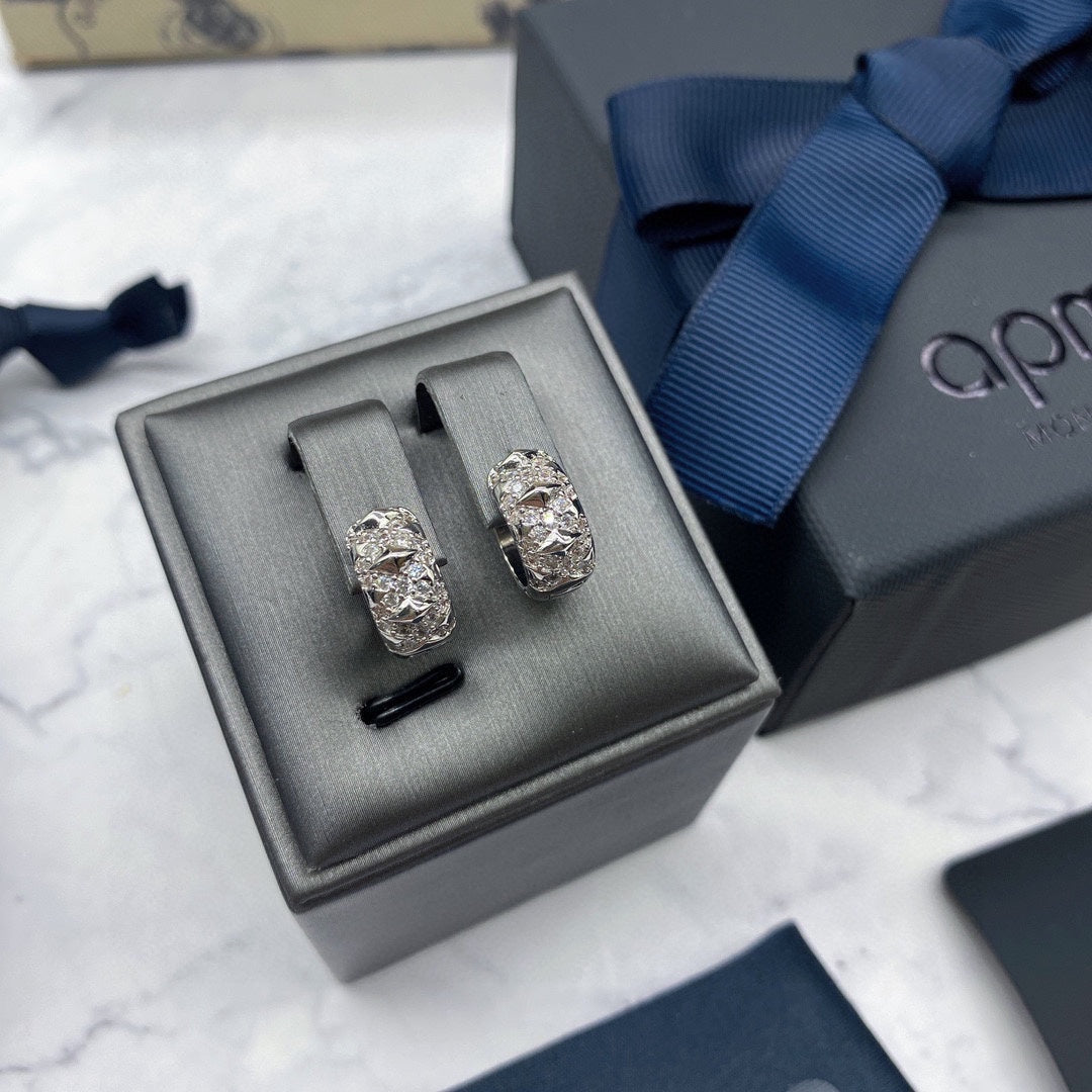 Spike Hoop Earrings in Silver-Tone detail view