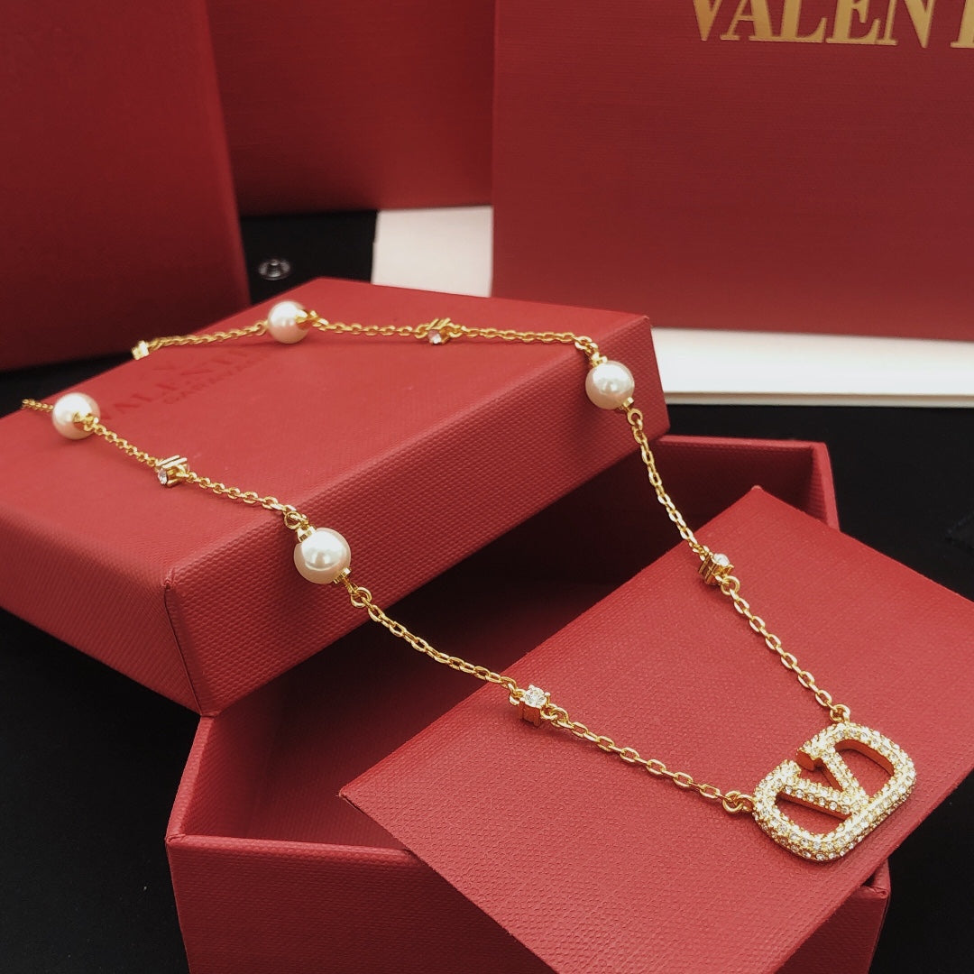 Signature Emblem Pendant Necklace in Gold-Tone – Design 02 main product view