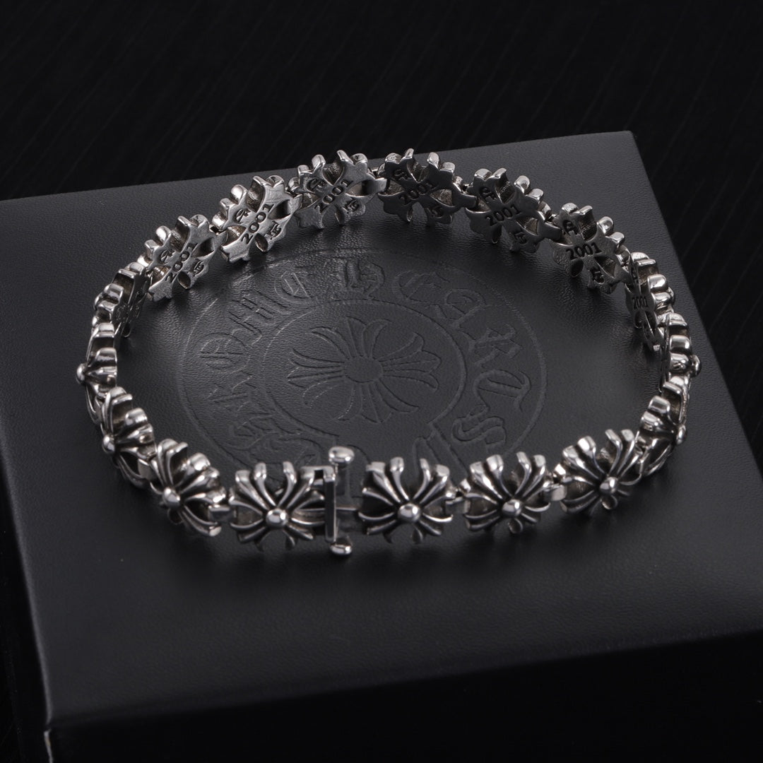 Gothic Emblem Statement Bracelet in Metal-Tone – Design 02 close-up detail