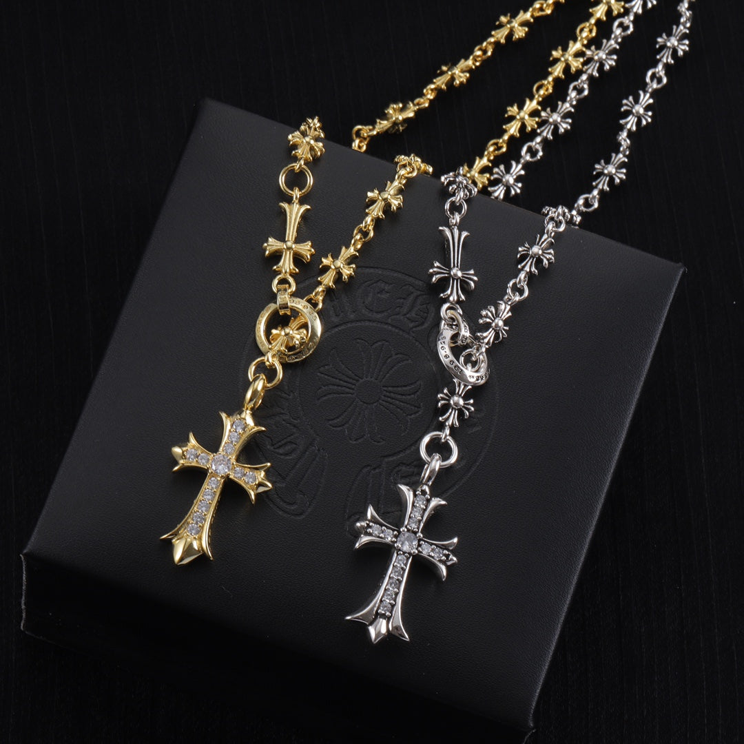 Signature Emblem Pendant Necklace in Polished Metal-Tone – Design 068 main product view