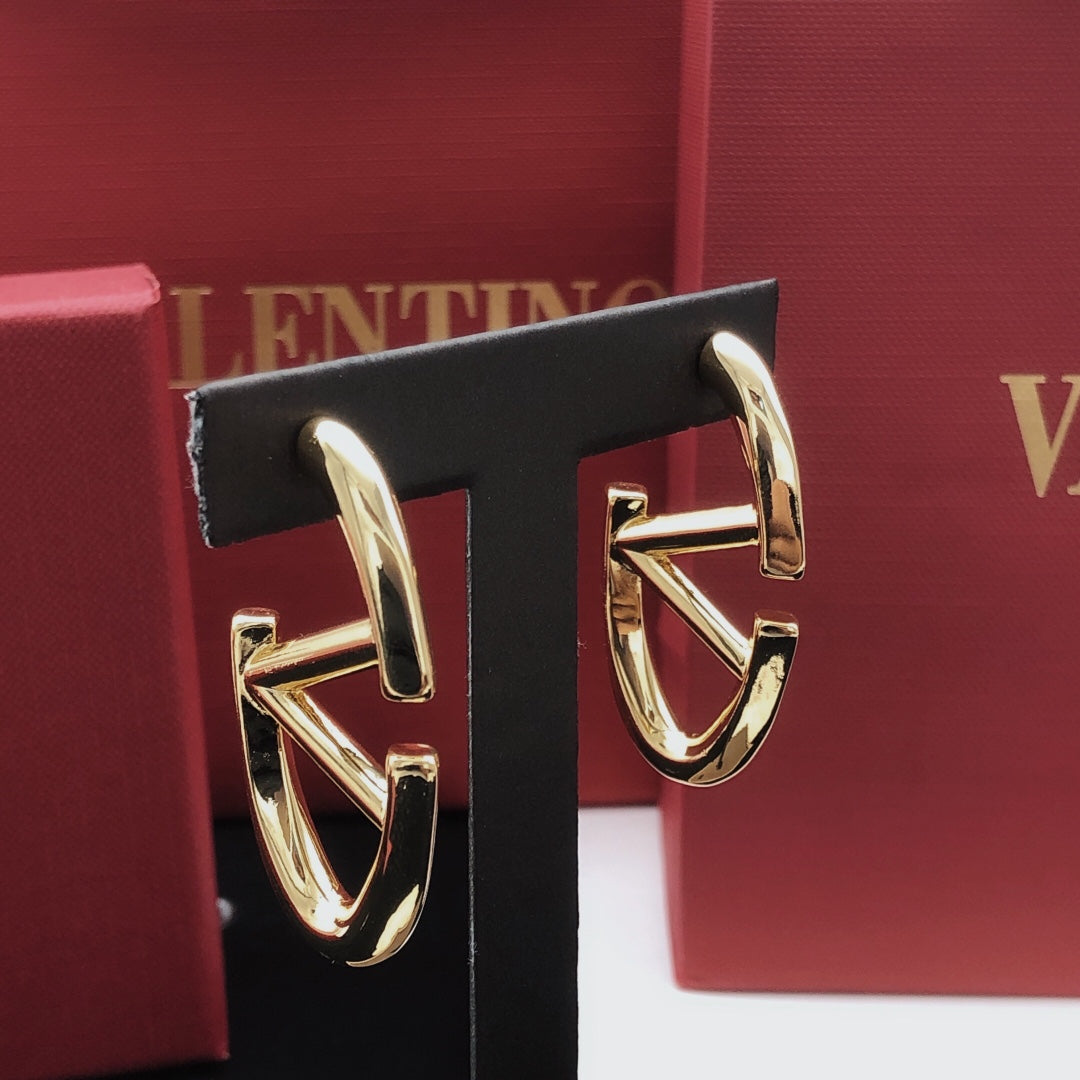 Signature Emblem Drop Earrings in Gold-Tone – Large detail view