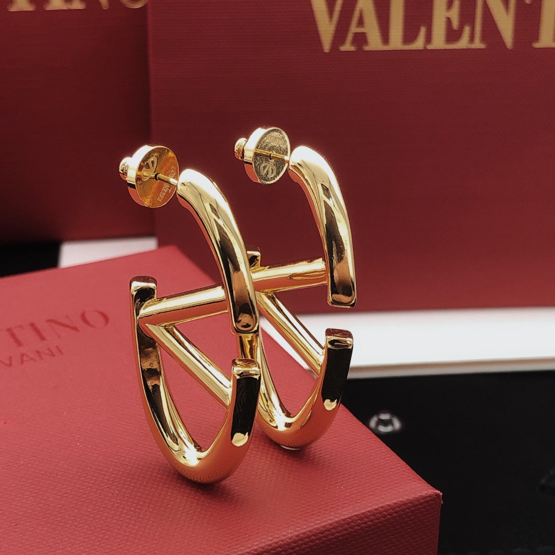 Signature Emblem Drop Earrings in Gold-Tone – Large front view
