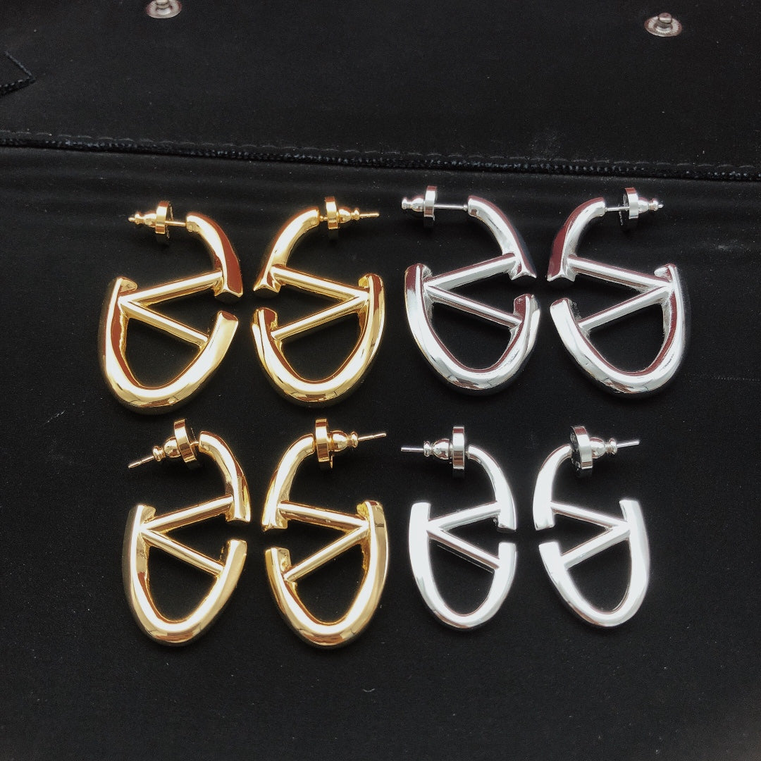 Signature Emblem Drop Earrings in Gold-Tone – Large close-up view