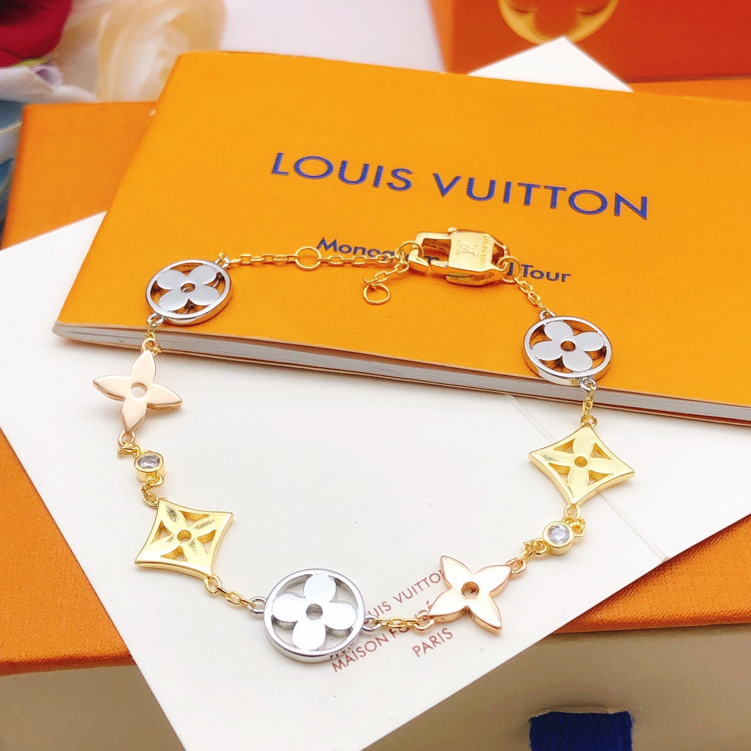 Geometric Emblem Bracelet in Gold-Tone – Design 017 main product view