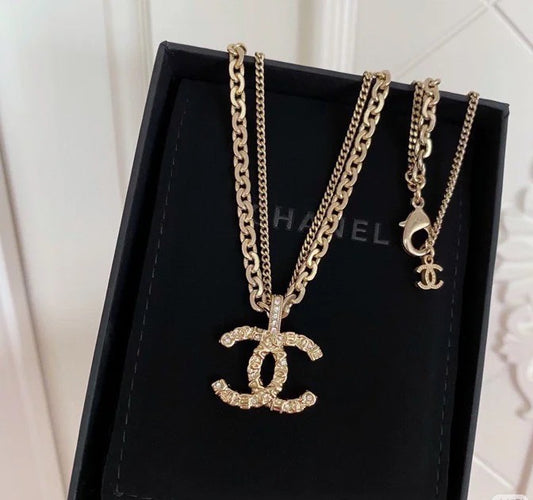 Signature Emblem Pendant Necklace in Polished Metal-Tone – Design 073 main product view