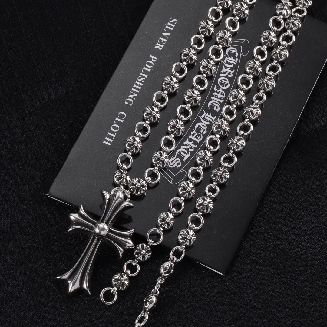 Signature Emblem Pendant Necklace in Polished Metal-Tone – Design 108 close-up detail