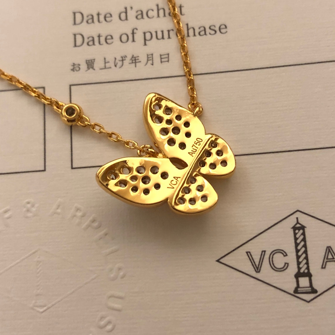 Clover Pendant Necklace in Polished Metal-Tone – Crystal Detail close-up detail