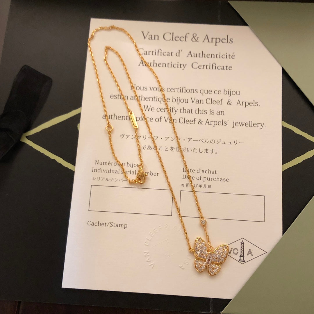 Clover Pendant Necklace in Polished Metal-Tone – Crystal Detail front product view