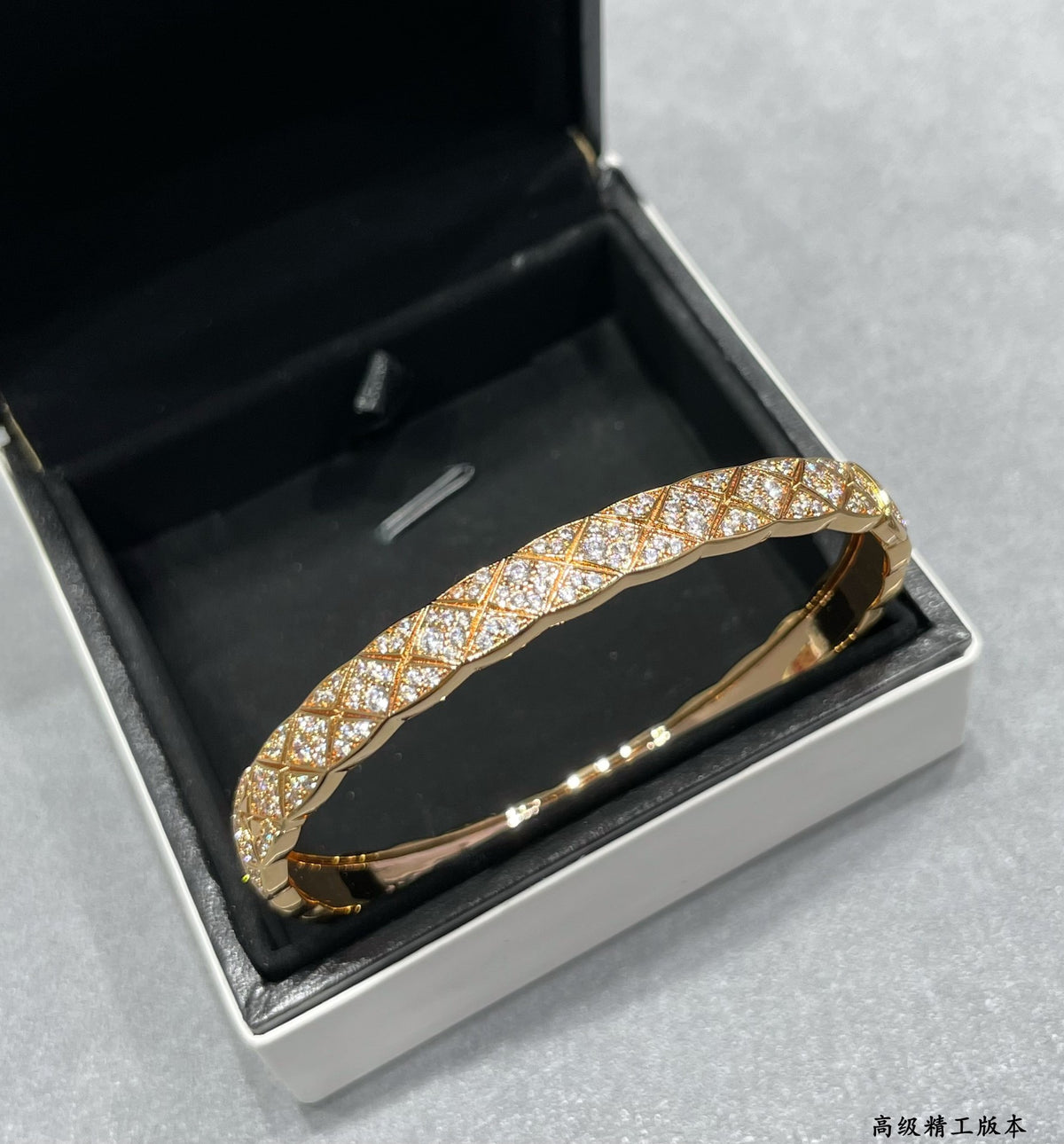 Signature Emblem Bangle in Polished Metal-Tone – Design 032 front product view