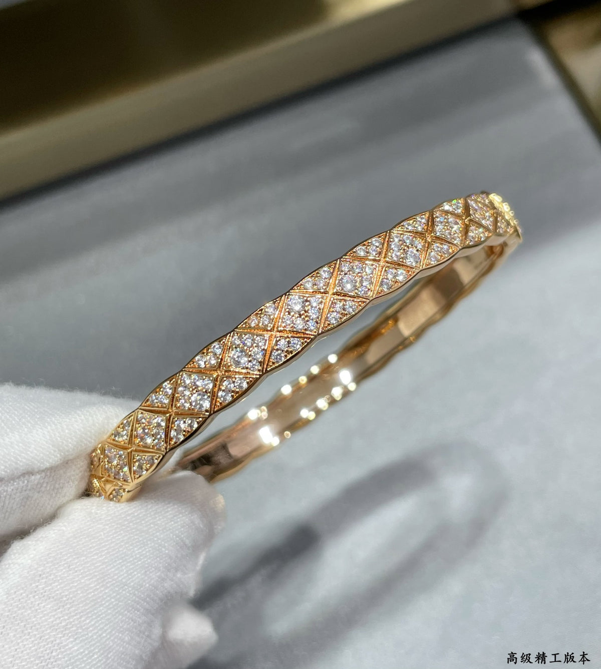 Signature Emblem Bangle in Polished Metal-Tone – Design 032 styled product view
