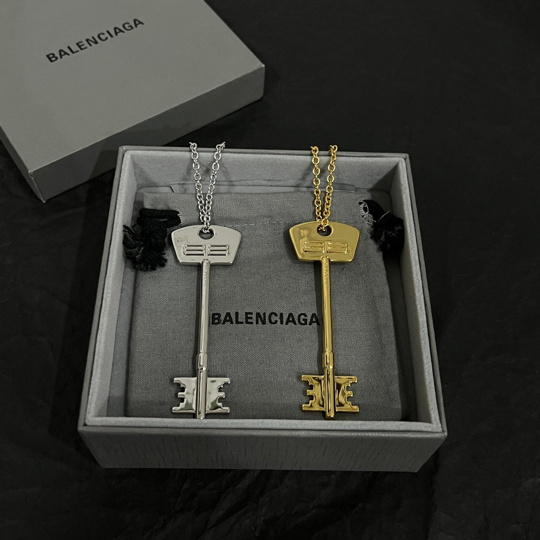 Geometric Emblem Pendant Necklace in Polished Metal-Tone – Design 085 styled product view