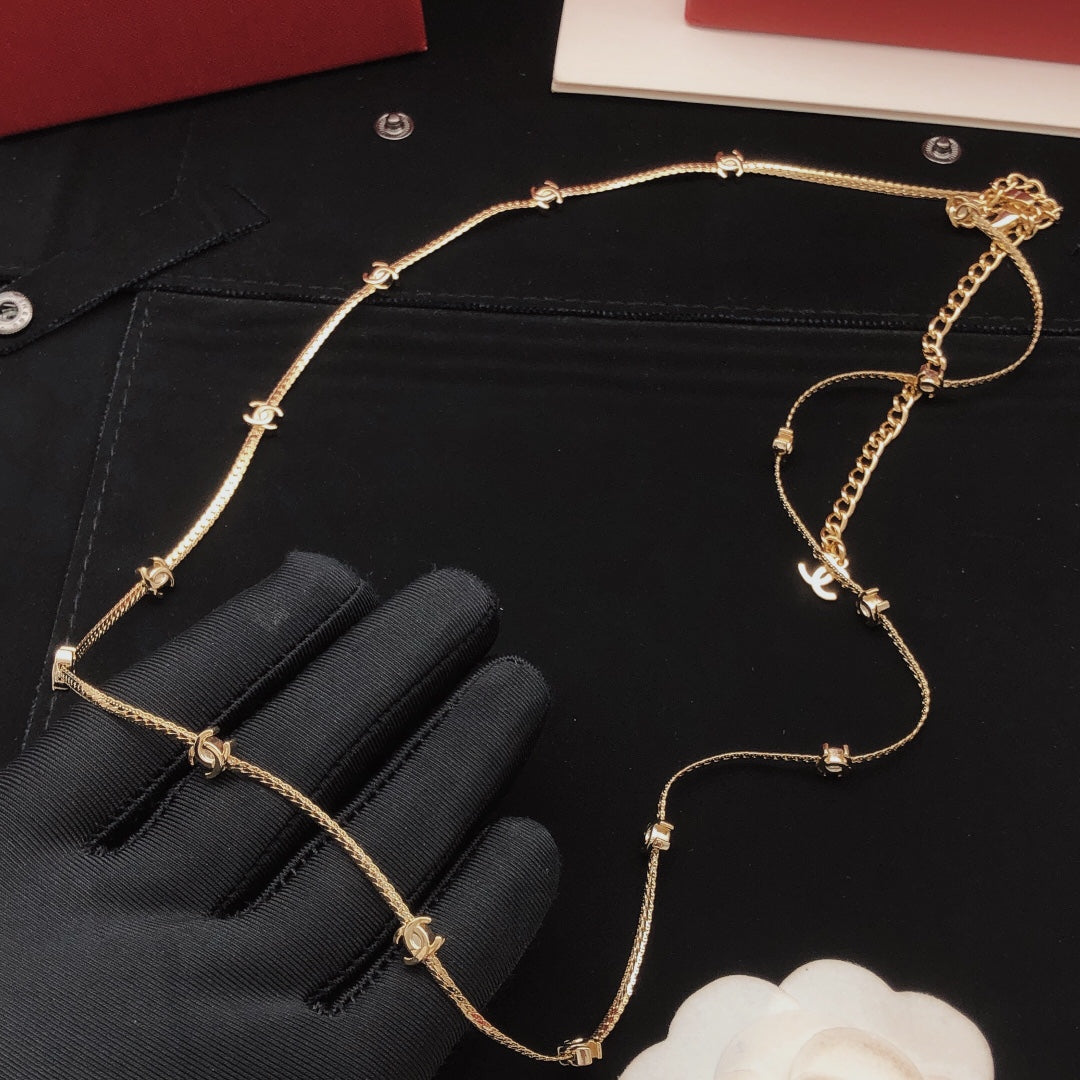 Signature Emblem Pendant Necklace in Gold-Tone – Design 061 detail view