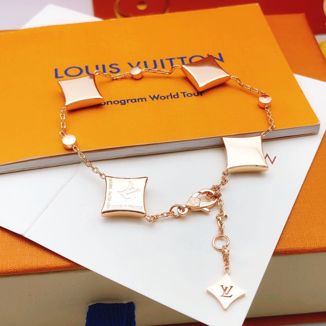 Geometric Emblem Bracelet in Rose-Gold-Tone – Rose Gold Detail – Design 012 front product view