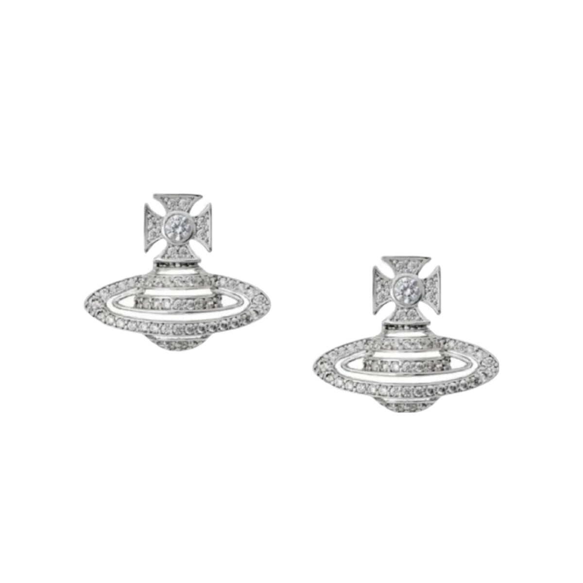 Orb Stud Earrings in Silver-Tone front product view