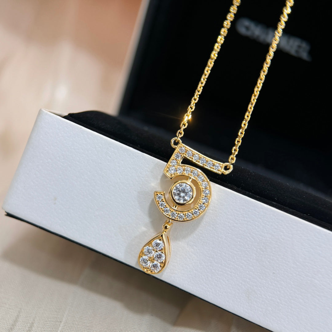 Signature Emblem Pendant Necklace in Gold-Tone – Design 023 styled product view