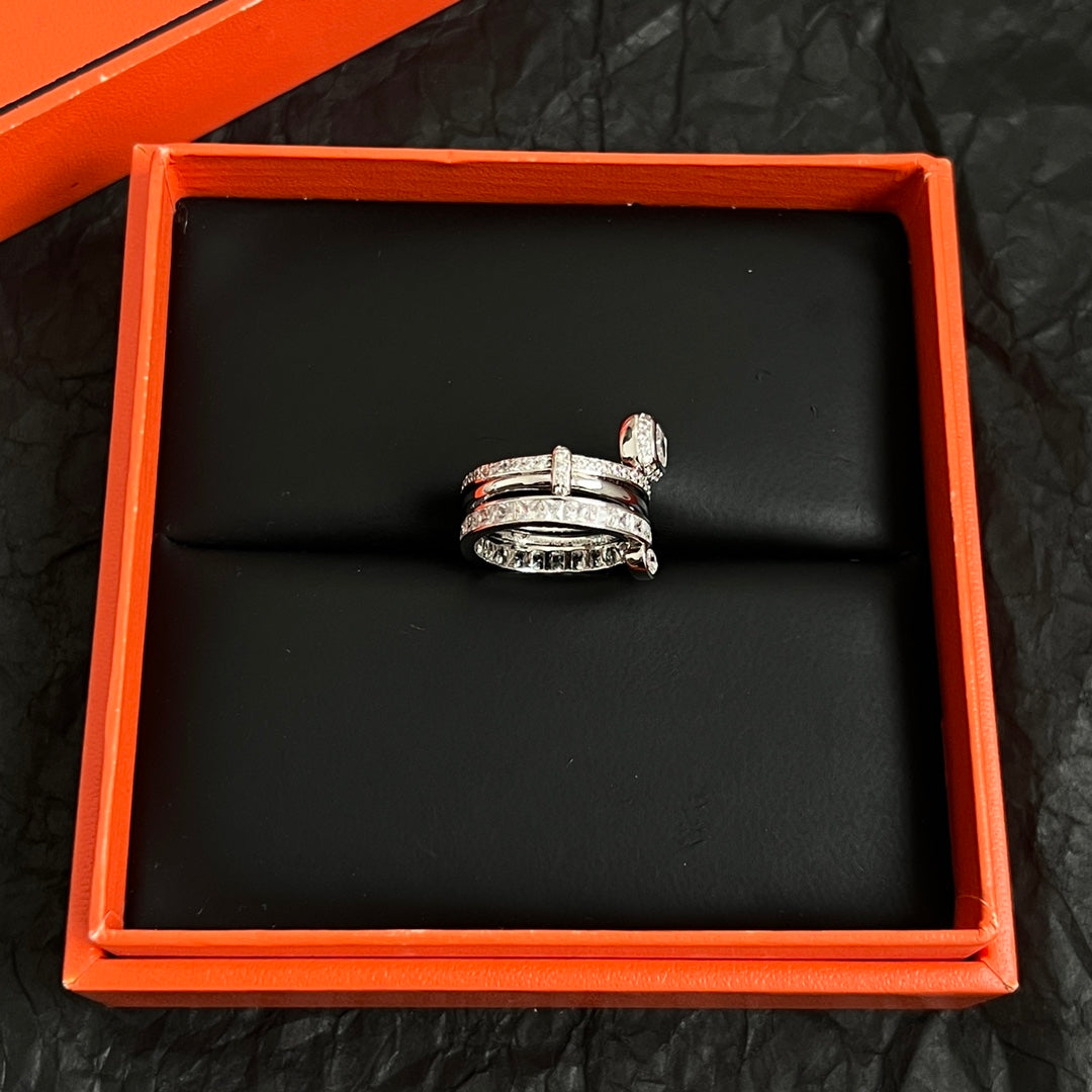 Signature Emblem Statement Ring in Polished Metal-Tone – Design 026 main product view