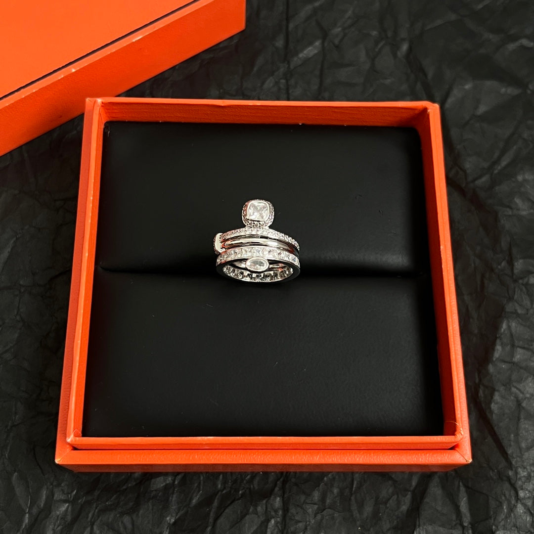 Horse Statement Ring in Polished Metal-Tone – Design 005 close-up detail