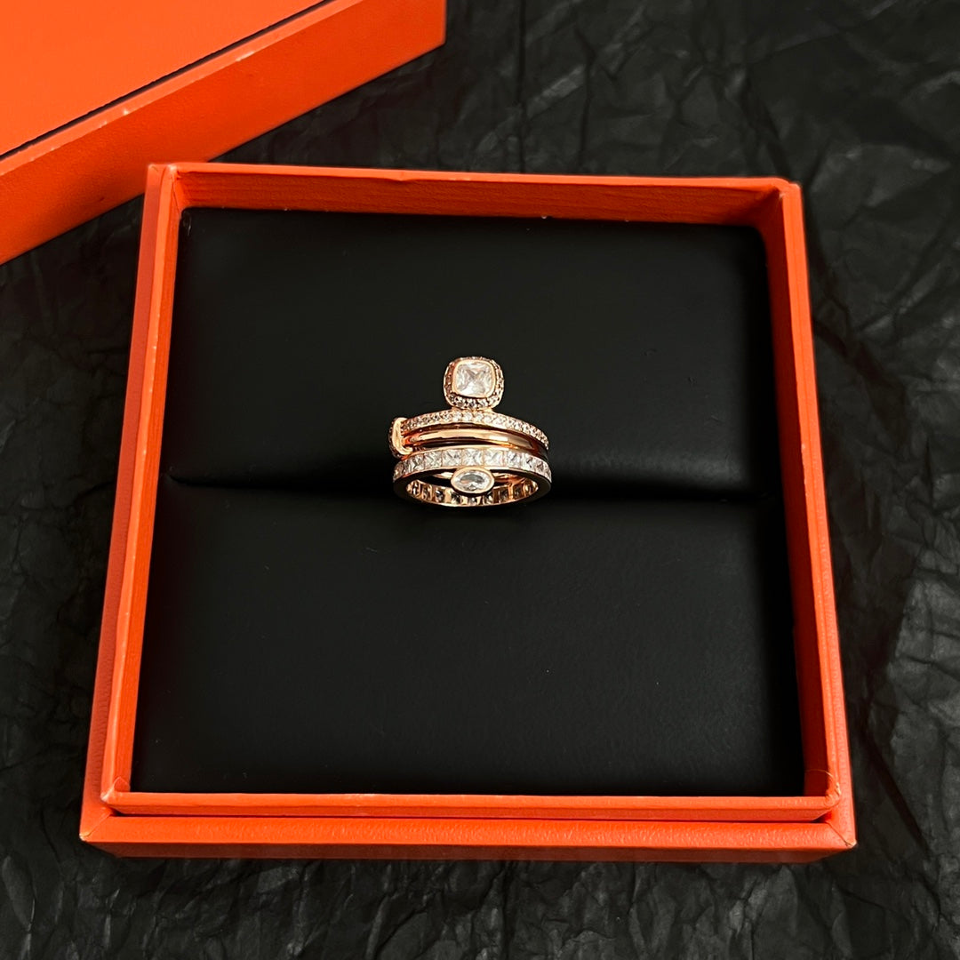 Signature Emblem Statement Ring in Polished Metal-Tone – Design 027 main product view