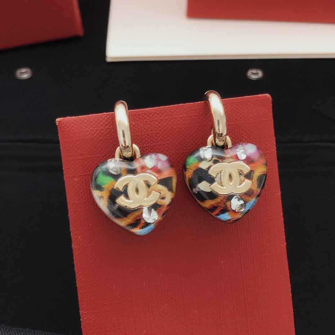Heart Statement Earrings in Gold-Tone – Heart Detail front product view