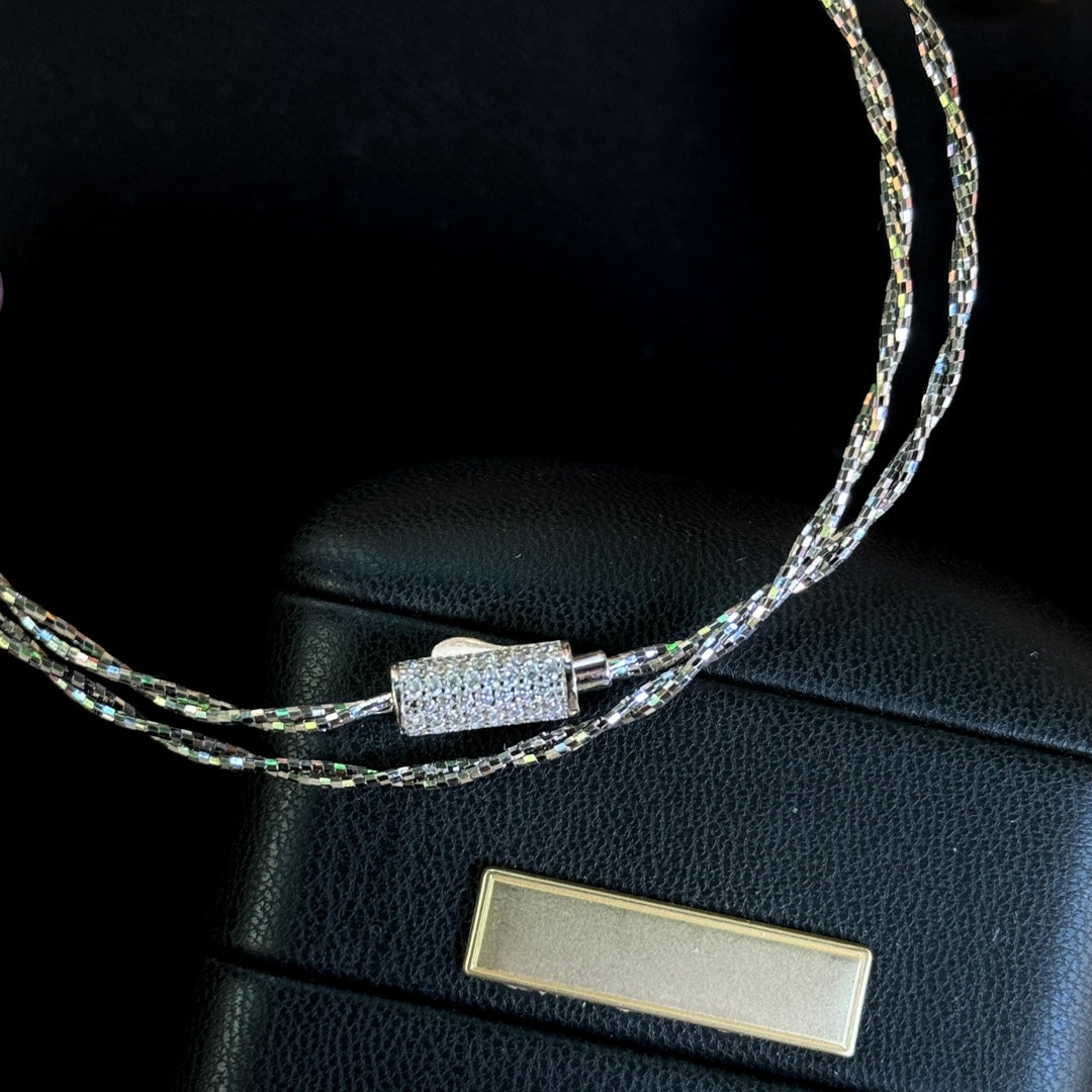 Signature Emblem Pendant Necklace in Gold-Tone – Red Detail detail view