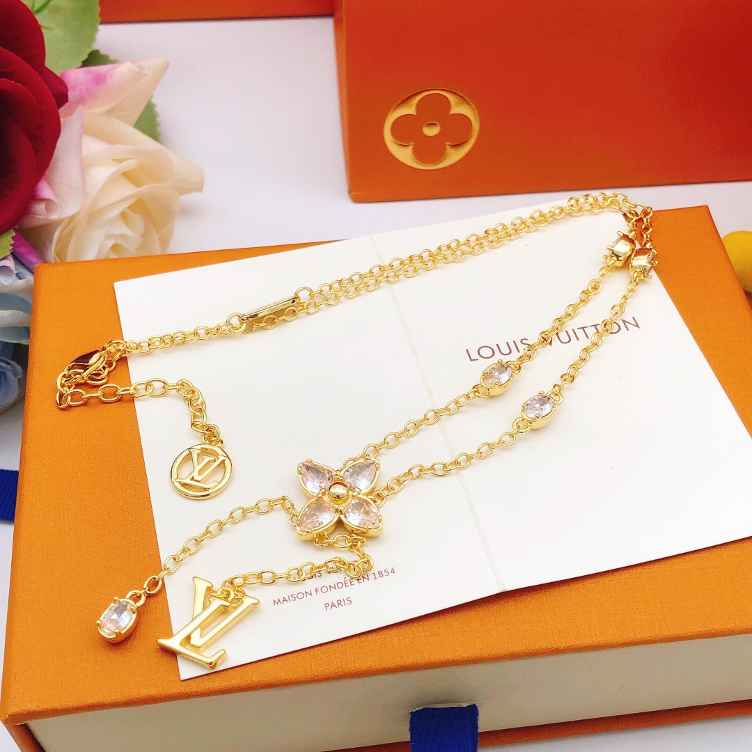 Geometric Emblem Pendant Necklace in Gold-Tone – Design 069 detail view