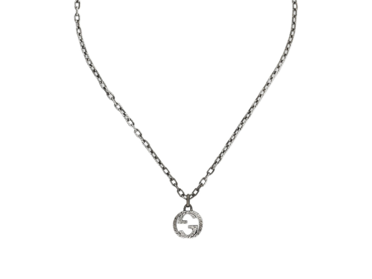 Geometric Emblem Pendant Necklace in Polished Metal-Tone – Design 009 main product view