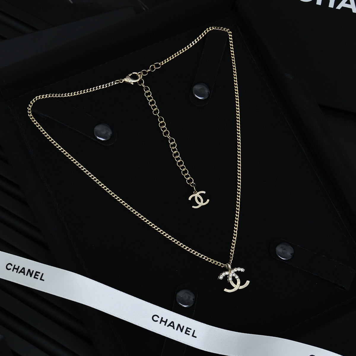 Double-C Emblem Crystal-Accent Pendant Necklace – Design 030 main product view