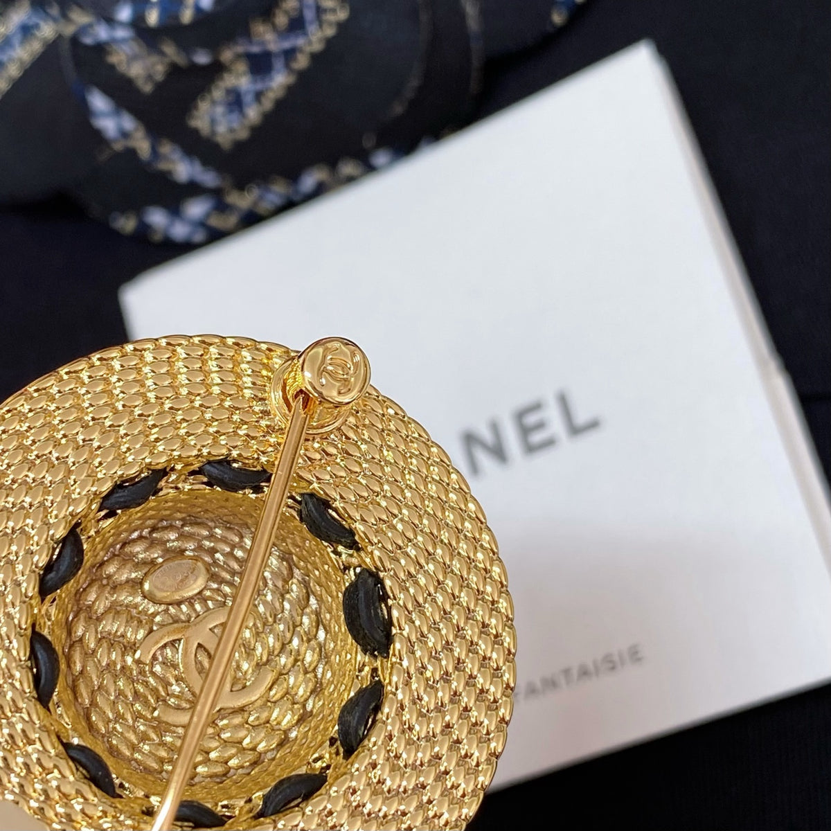 Signature Emblem Brooch in Polished Metal-Tone – Design 022 styled product view