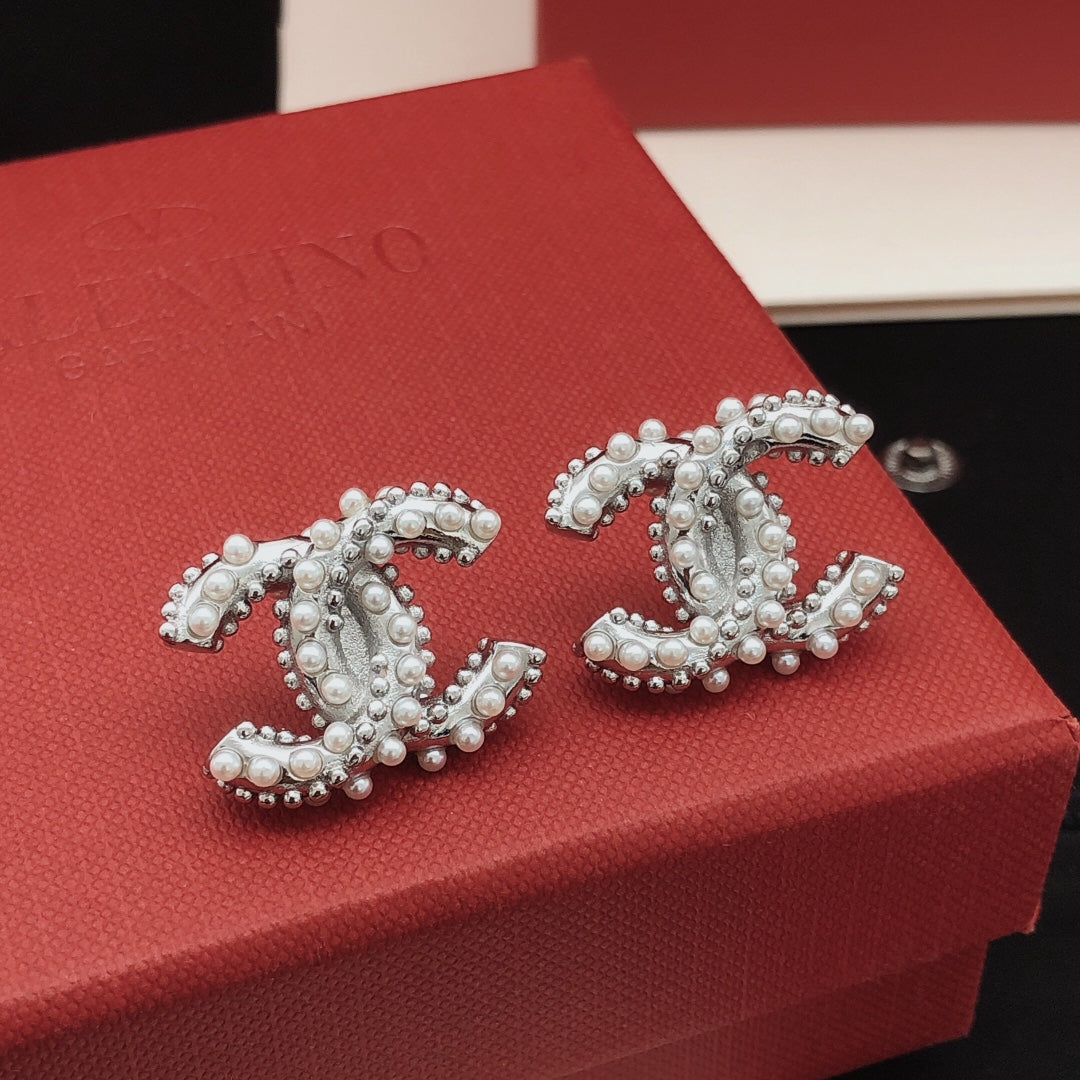 Signature Emblem Stud Earrings in Gold-Tone – Design 017 side detail
