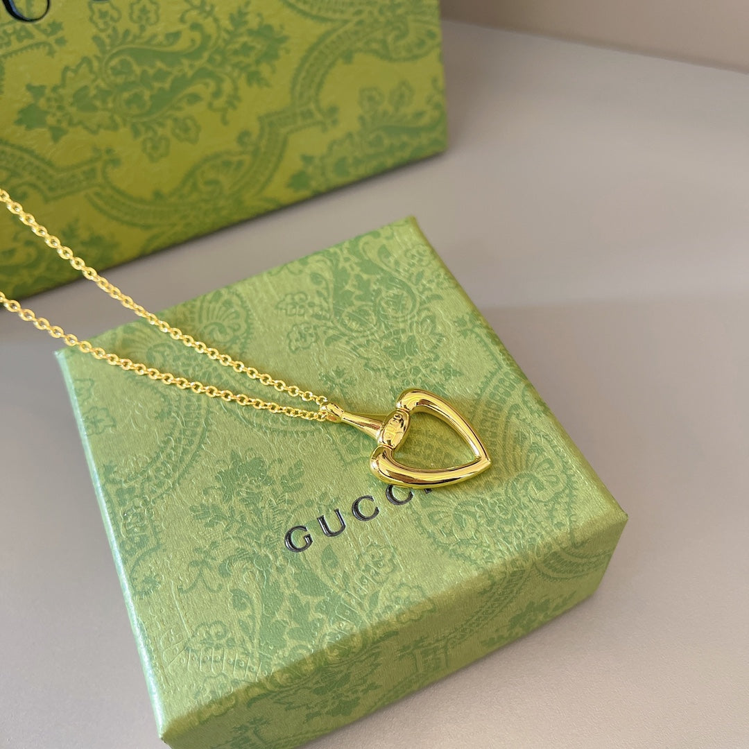 Heart Pendant Necklace in Gold-Tone front product view